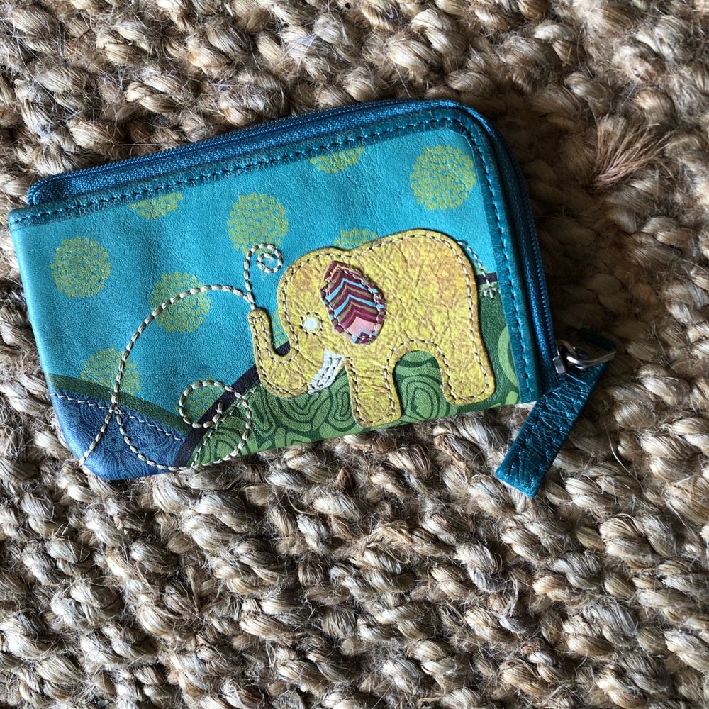 Fossil | Teal Leather Wallet with Elephant